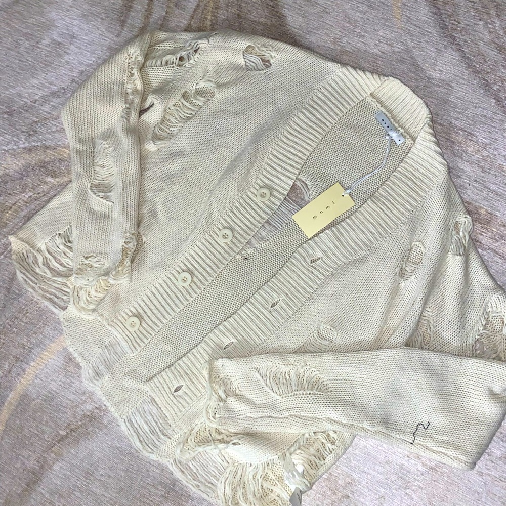 BRAND  NEW MNML Distroyed cardigan